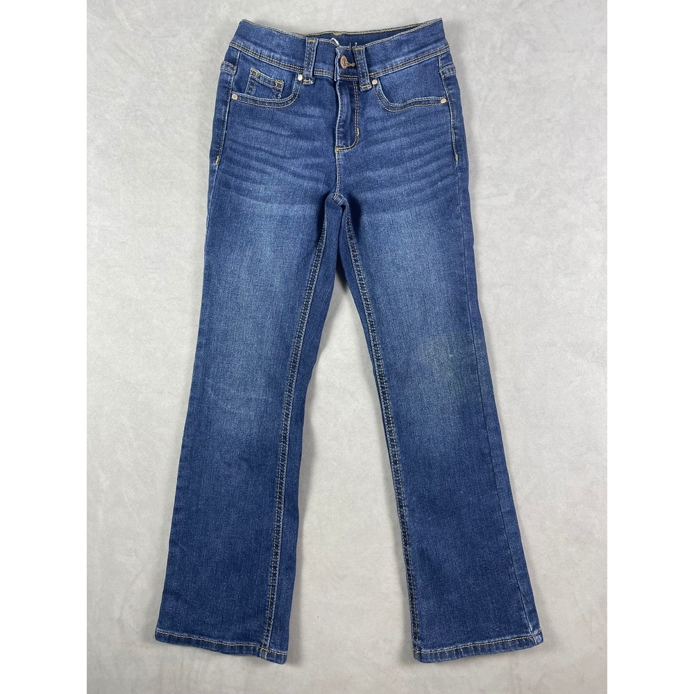 Jordache Girls Bootcut Jeans Dark Wash Blue Denim Size 7 Classic 5-Pocket